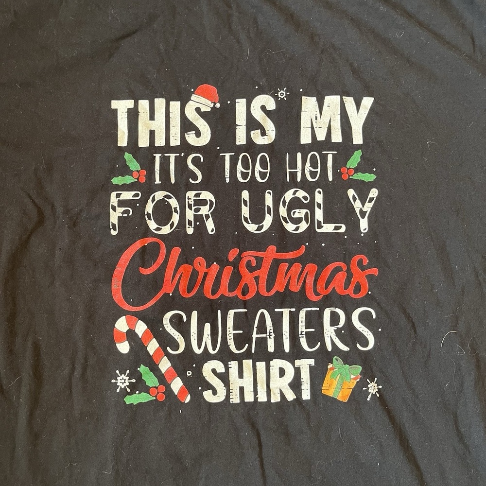 Ugly Christmas T-shirt Men's 2XL Short Sleeve Holiday Funny Xmas Shirt - Picture 2 of 5